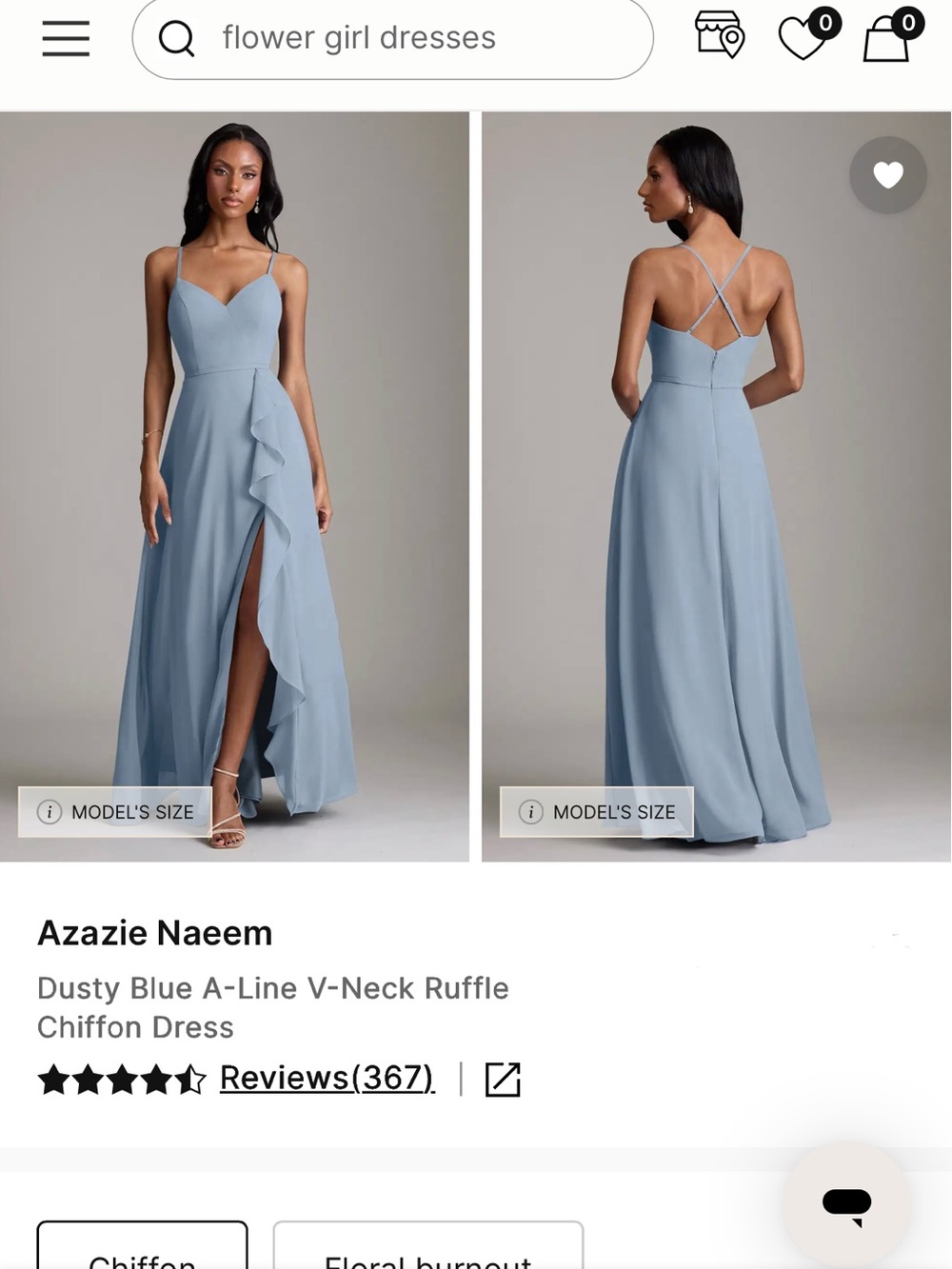 Azazie Dusty Blue Ruffle Maxi Dress with Crisscross Back